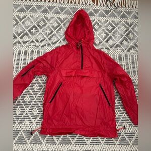 Magnlens Red Hooded Windbreaker Jacket XS S